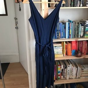 Gap navy wide-leg linen blend jumpsuit
